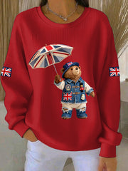 Women's British style  Print Casual Sweatshirt