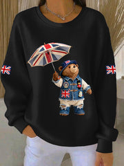 Women's British style  Print Casual Sweatshirt