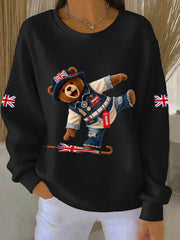Women's British style  Print Casual Sweatshirt