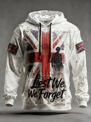 Men's Remembrance Day Lest We Forget Printed Hoodie