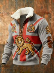 Men's Vintage England Flag Lion Printed Sweatshirt