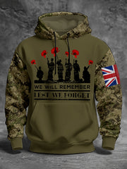 Men's Remembrance Day Lest We Forget aggy Hoodie