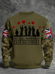 Men's Remembrance Day Lest We Forget aggy Crew Neck Sweatshirt