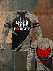 Men's Remembrance Day Lest We Forget Hoodie