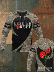 Men's Remembrance Day Lest We Forget Hoodie