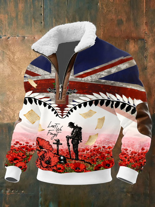 Men's Remembrance Day Lest We Forget Printed Sweatshirt