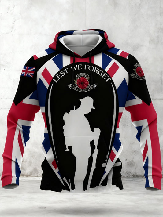 Men's Remembrance Day UK army flag Hoodie