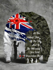 Men's Remembrance Day Lest We Forget Printed Sweatshirt