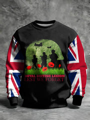 Men's Remembrance Day Lest We Forget Printed Sweatshirt