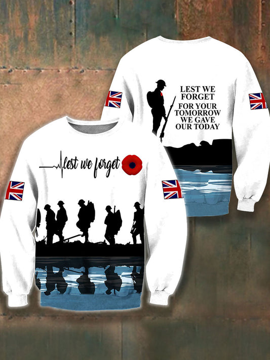 Men's Remembrance Day Lest We Forget Crew Neck Sweatshirt
