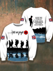 Men's Remembrance Day Lest We Forget Crew Neck Sweatshirt