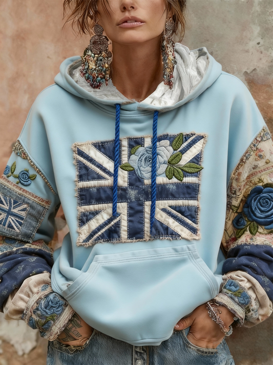 Women's Union Jack and floral hoodie