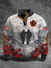 Men's Remembrance Day Lest We Forget Four-button Hoodie