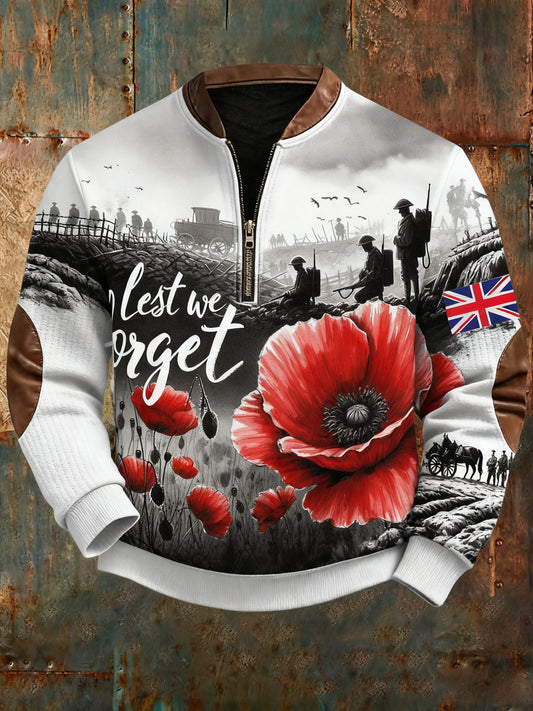 Men's Remembrance Day Lest We Forget Printed Sweatshirt