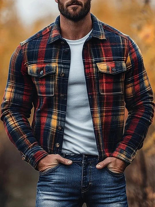 Men's Casual Checkered Jacket