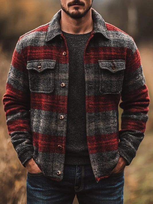 Men's Casual Checkered Jacket
