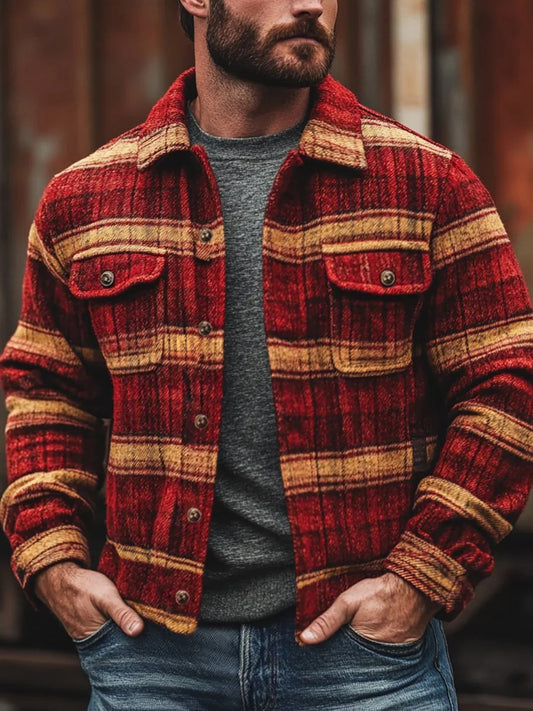 Men's Casual Checkered Jacket