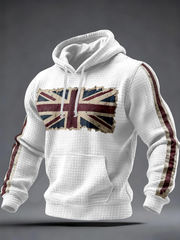 Men's British vintage flag print Checkered Cotton Hoodie