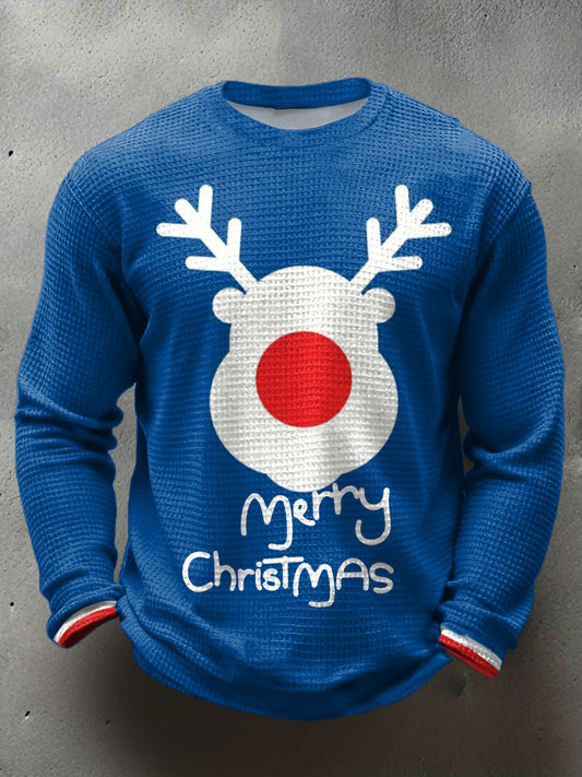 Men's UK Mods Music Lover Christmas Printed Waffle Tops