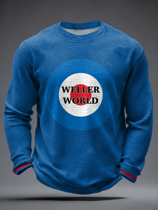 Men's Modfather UK Music Mods Lover Waffle Long Sleeve T-Shirt