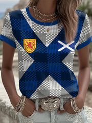 Women's Scotland Football Lover Printed T-shirt