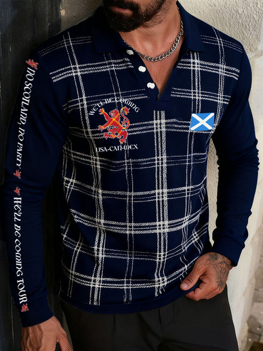 Men's Scotland Football Lover Printed Casual Tops