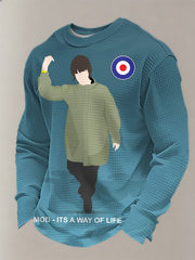 Men's UK Mods Music Lover Waffle Long Sleeve Top