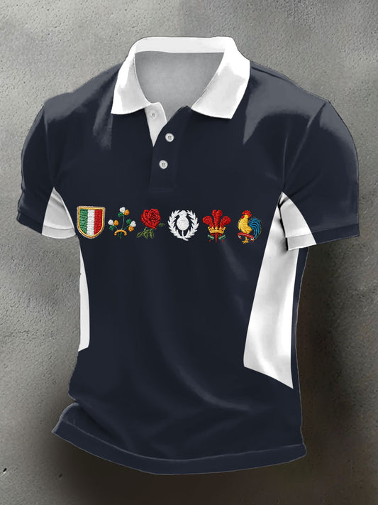 Men's Rugby Lover Game of Nations Printed Casual Tops