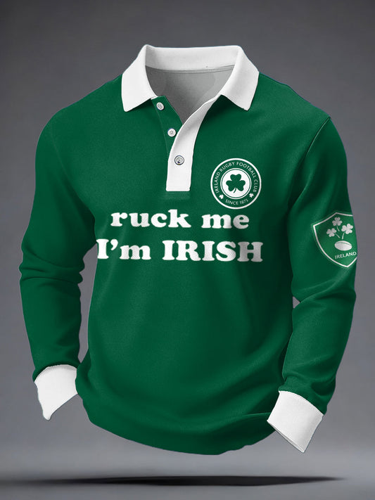 Men's Ireland Rugby Lover Shouler 2 Shoulder Printed Casual Tops