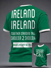 Men's Ireland Rugby Lover Shouler 2 Shoulder Printed T-shirt
