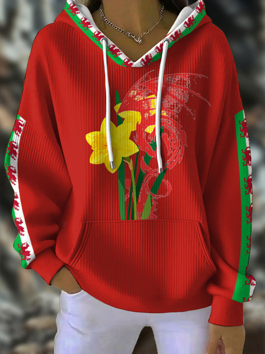 Women's Wales Welsh Rugby Lover Printed Hoodie