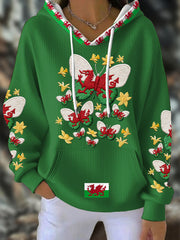 Women's Wales Welsh Rugby Art Printed Hoodie