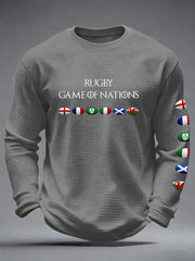 Men's 6 Nations Rugby Lover Printed Waffle T-shirt