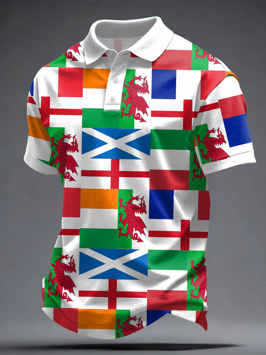 Men's 6 Nations Rugby Lover Printed Casual Tops