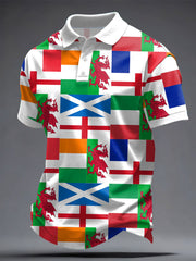Men's 6 Nations Rugby Lover Printed Casual Tops