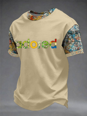 Men's Lemon Roses Music Lover Printed short sleeves t-shirt