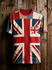 Men's Union Jack patchwork print short sleeves t-shirt