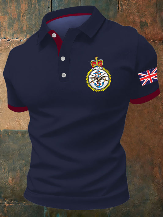 Men's BRITISH ARMED FORCES Print Casual Short Sleeve Top