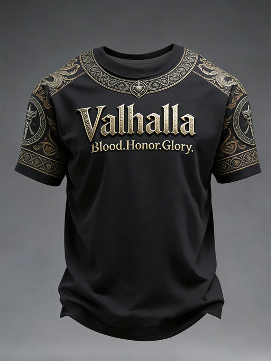 Men's Viking-style Printed T-shirt