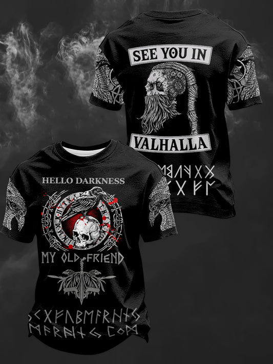 Men's Hello Darkness My Old Friend Print short sleeves t-shirt