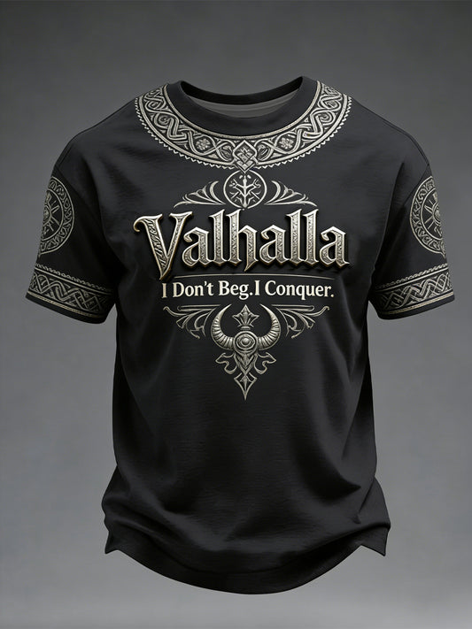 Men's Viking-style Valhalla Printed T-shirt