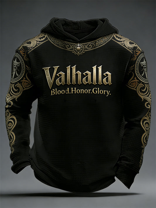 Men's Viking-style Valhalla Waffle Hoodie