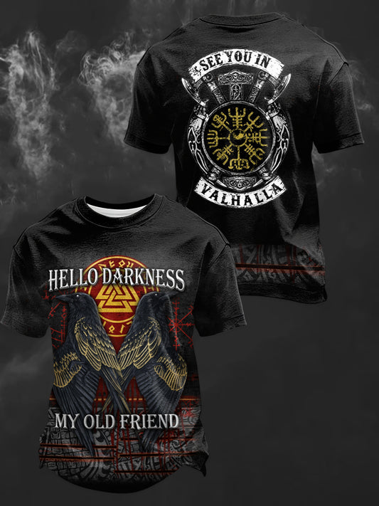Men's Hello Darkness My Old Friend Print short sleeves t-shirt