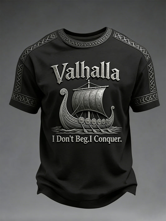 Men's Viking-style Valhalla Printed T-shirt