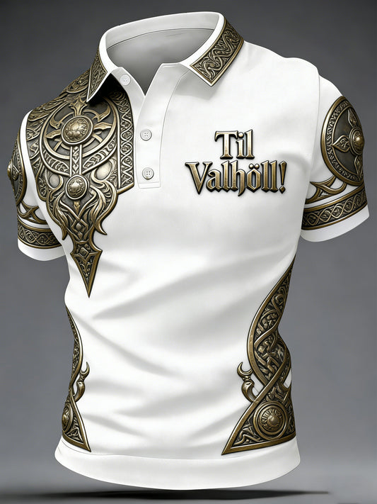 Men's Viking-style Valhalla Print Casual Top