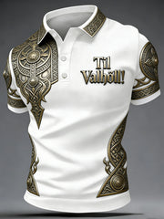 Men's Viking-style Valhalla Print Casual Top