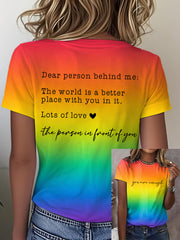 Women's Dear Person Behind Me You Matter Printed Short Sleeve T-Shirt