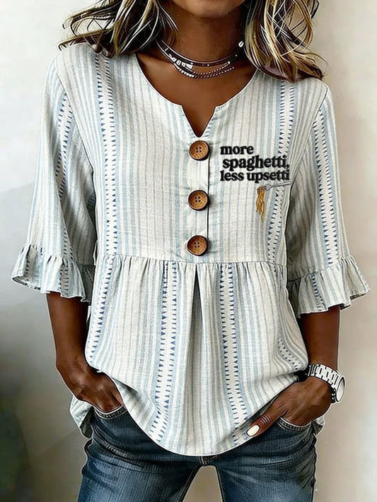 Women's Elegant Floral & Inspirational Print Top