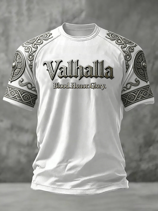 Men's Viking-style Valhalla Printed Casual short sleeves t-shirt