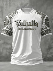 Men's Viking-style Valhalla Printed Casual short sleeves t-shirt